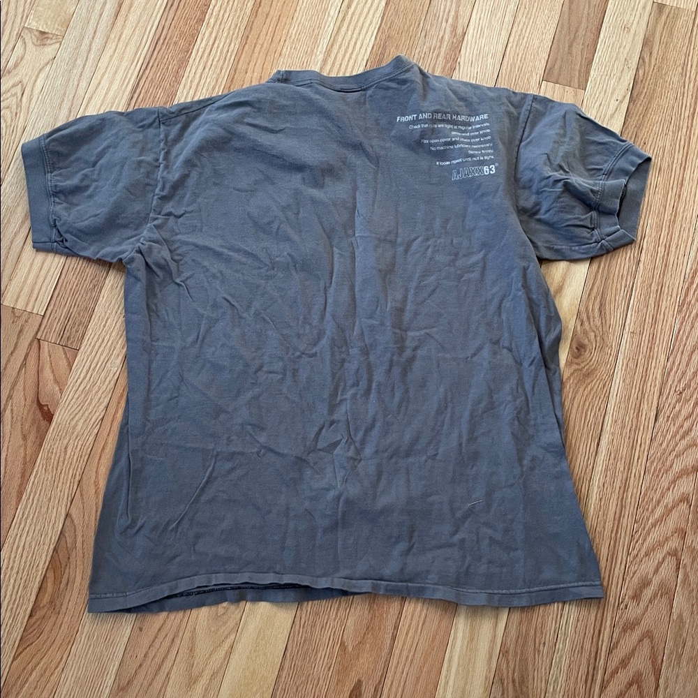 AJAXX 63 Graphic Workwear T Shirt Mens XL Gray Faded Streetwear Utility Tee - Picture 4 of 5